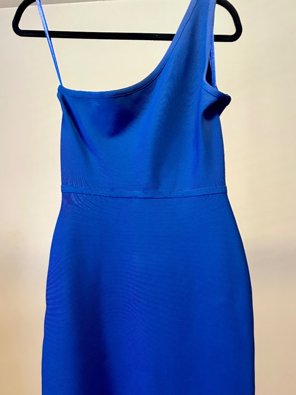 BCBGMAXAZRIA Cobalt Blue Asymmetrical One Shoulder Bodycon Dress M